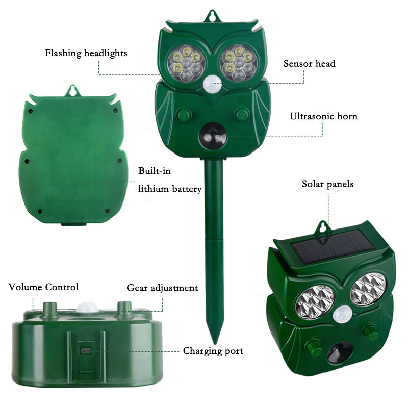 Solar-Powered Ultrasonic Pest & Animal Repeller