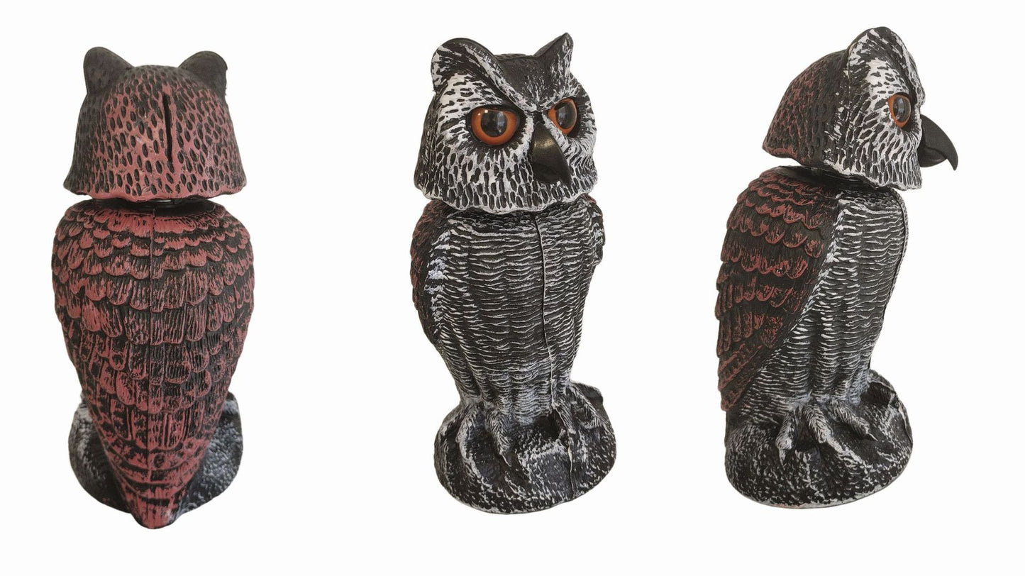 360° Rotating Owl Decoy Bird Repeller - Outdoor Guardian