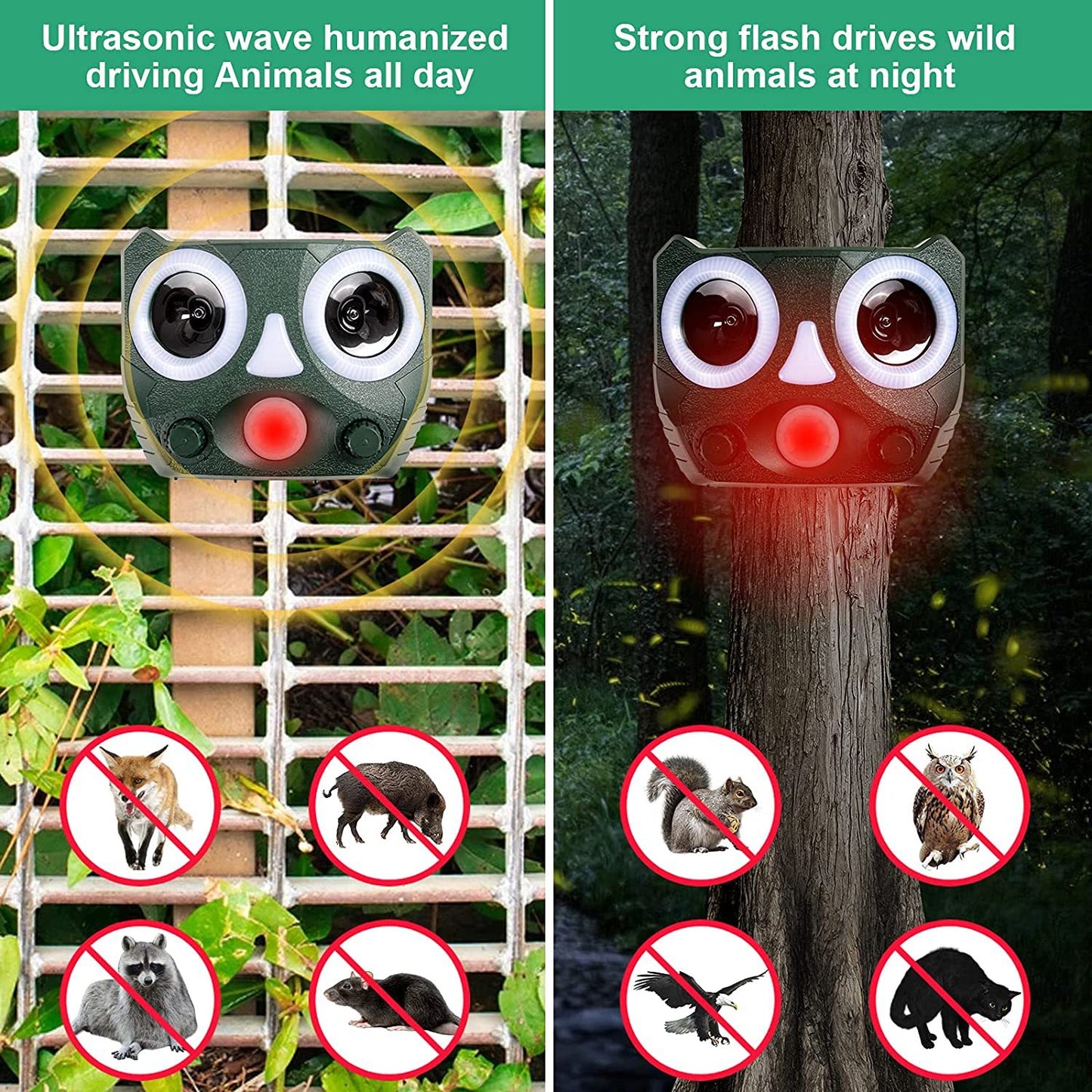 Solar Animal Repeller - All-Weather Multi-Functional Protector