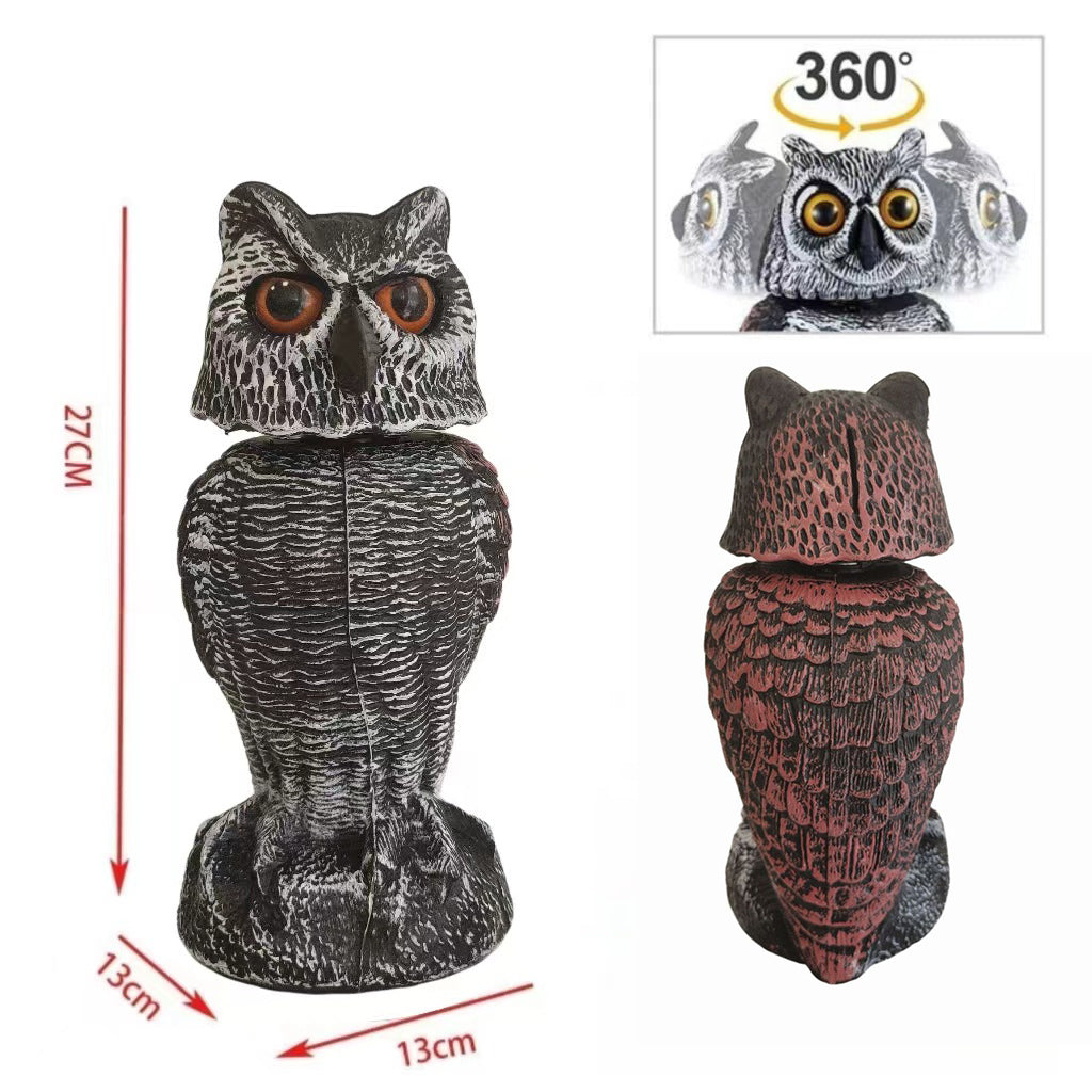 360° Rotating Owl Decoy Bird Repeller - Outdoor Guardian