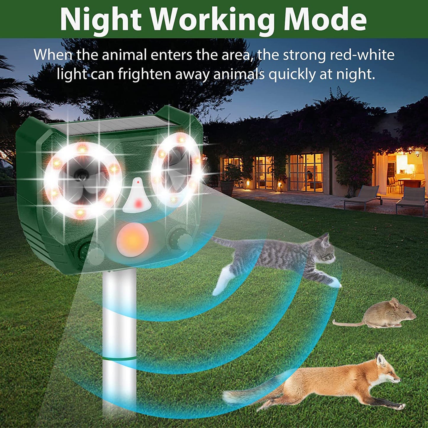 Solar Animal Repeller - All-Weather Multi-Functional Protector
