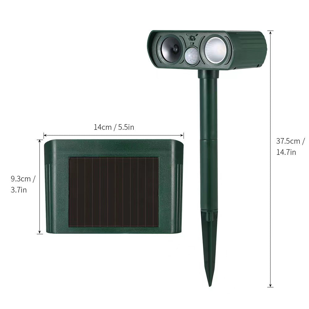 Solar-Powered Ultrasonic Animal Repeller with Motion Sensor