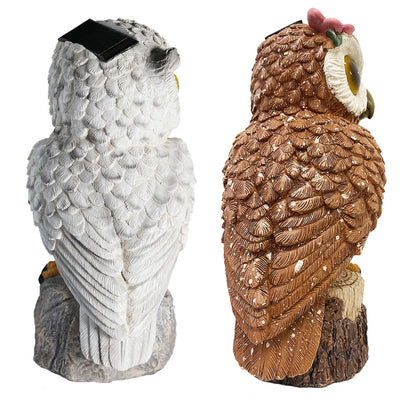 Two Solar-Powered Realistic Owl Repeller