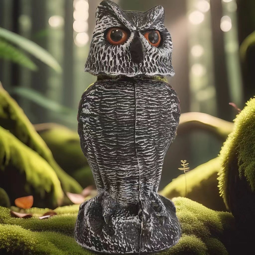 360° Rotating Owl Decoy Bird Repeller - Outdoor Guardian