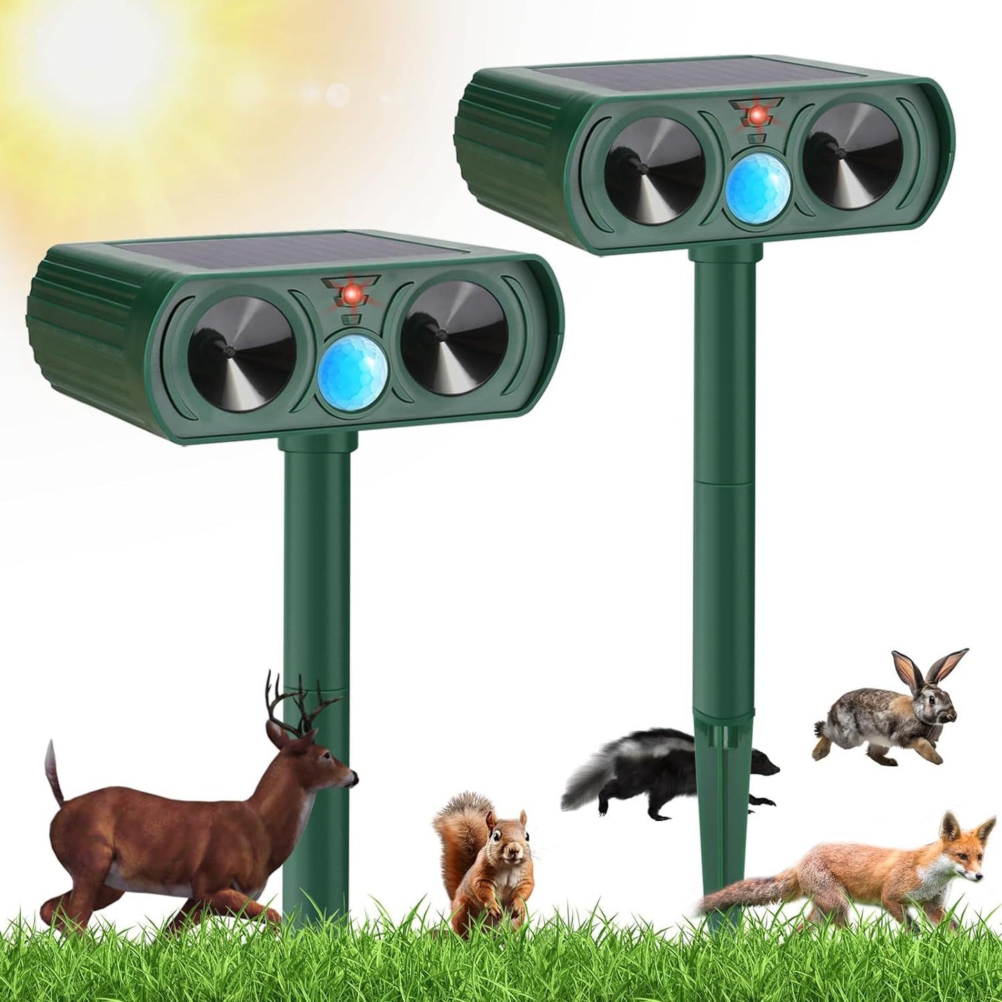 Solar-Powered Ultrasonic Animal Repeller with Motion Sensor